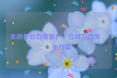 金融行業(yè)百度推廣，合規(guī)與效果平衡方案