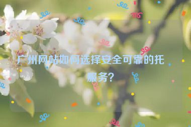 廣州網(wǎng)站如何選擇安全可靠的托管服務(wù)？