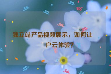 獨立站產(chǎn)品視頻展示，如何讓用戶云體驗？
