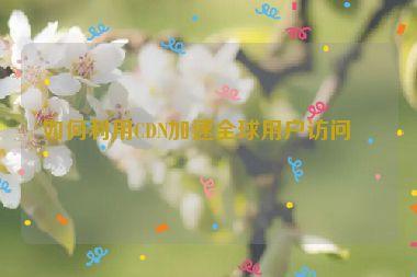 如何利用CDN加速全球用戶訪問？