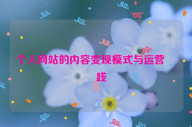 個人網(wǎng)站的內(nèi)容變現(xiàn)模式與運營實踐