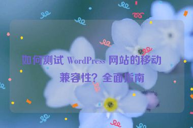 如何測試 WordPress 網(wǎng)站的移動端兼容性？全面指南