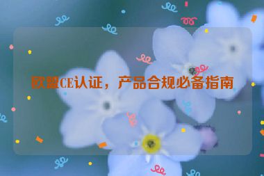 歐盟CE認證，產(chǎn)品合規(guī)必備指南