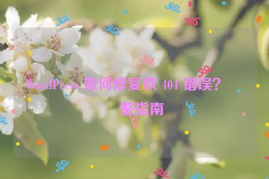 WordPress 如何修復(fù)軟 404 錯(cuò)誤？完整指南