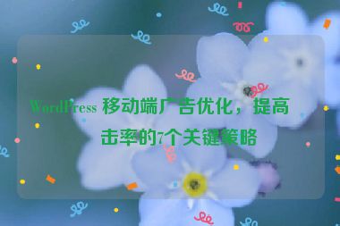 WordPress 移動端廣告優(yōu)化，提高點擊率的7個關(guān)鍵策略