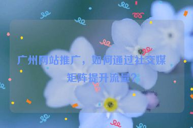 廣州網(wǎng)站推廣，如何通過社交媒體矩陣提升流量？