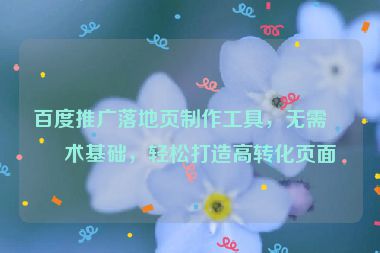 百度推廣落地頁(yè)制作工具，無需技術(shù)基礎(chǔ)，輕松打造高轉(zhuǎn)化頁(yè)面