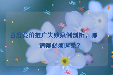 百度競(jìng)價(jià)推廣失敗案例剖析，哪些錯(cuò)誤必須避免？