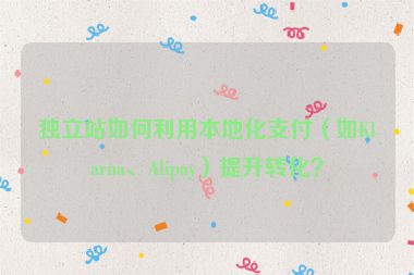獨(dú)立站如何利用本地化支付（如Klarna、Alipay）提升轉(zhuǎn)化？