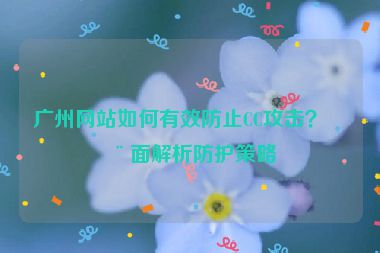 廣州網(wǎng)站如何有效防止CC攻擊？全面解析防護(hù)策略