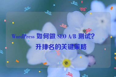 WordPress 如何做 SEO A/B 測試？提升排名的關(guān)鍵策略