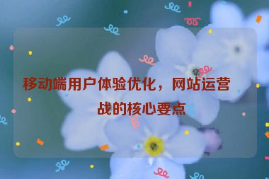 移動端用戶體驗優(yōu)化，網(wǎng)站運營實戰(zhàn)的核心要點