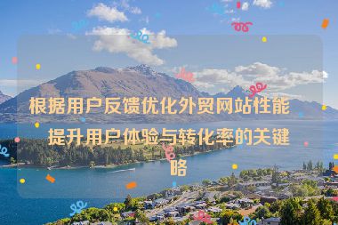 根據用戶反饋優(yōu)化外貿網站性能，提升用戶體驗與轉化率的關鍵策略