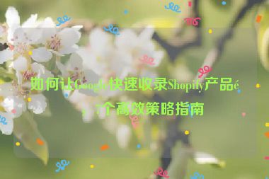 如何讓Google快速收錄Shopify產(chǎn)品頁(yè)，7個(gè)高效策略指南