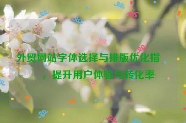 外貿(mào)網(wǎng)站字體選擇與排版優(yōu)化指南，提升用戶體驗(yàn)與轉(zhuǎn)化率