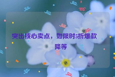 突出核心賣點(diǎn)，如限時(shí)5折爆款直降等