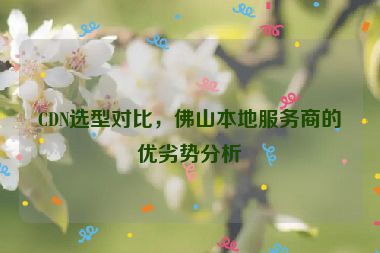 CDN選型對(duì)比，佛山本地服務(wù)商的優(yōu)劣勢(shì)分析