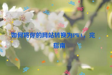 如何將你的網(wǎng)站轉(zhuǎn)換為PWA，完整指南