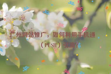 廣州網(wǎng)站推廣，如何利用手機通知（PUSH）引流？