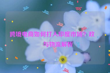 跨境電商如何打入印度市場？政策與物流解析