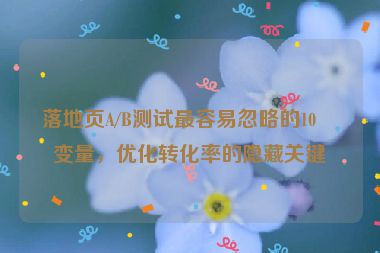 落地頁A/B測試最容易忽略的10個變量，優(yōu)化轉(zhuǎn)化率的隱藏關(guān)鍵點