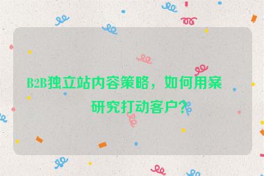 B2B獨立站內(nèi)容策略，如何用案例研究打動客戶？