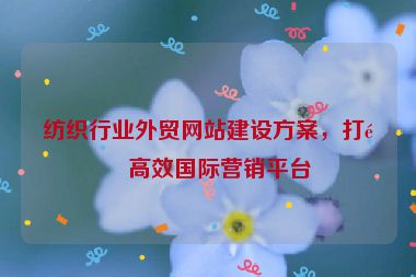 紡織行業(yè)外貿(mào)網(wǎng)站建設(shè)方案，打造高效國(guó)際營(yíng)銷平臺(tái)