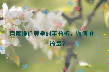 百度推廣競爭對手分析，如何搶占流量？