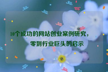 10個成功的網(wǎng)站創(chuàng)業(yè)案例研究，從零到行業(yè)巨頭的啟示