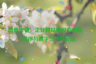 質(zhì)量之錨，企業(yè)網(wǎng)站建設(shè)中的隱性秩序與數(shù)字生存辯證法