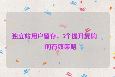 獨(dú)立站用戶留存，5個(gè)提升復(fù)購(gòu)率的有效策略