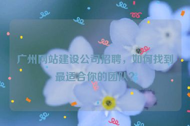 廣州網(wǎng)站建設(shè)公司招聘，如何找到最適合你的團(tuán)隊(duì)？