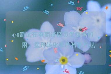 A/B測試在電商詳情頁優(yōu)化中的應(yīng)用，提升轉(zhuǎn)化率的科學(xué)方法