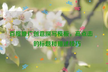 百度推廣創(chuàng)意撰寫模板，高點(diǎn)擊率的標(biāo)題和描述技巧