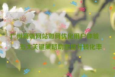 廣州高端網(wǎng)站如何優(yōu)化用戶體驗(yàn)？五大關(guān)鍵策略助您提升轉(zhuǎn)化率