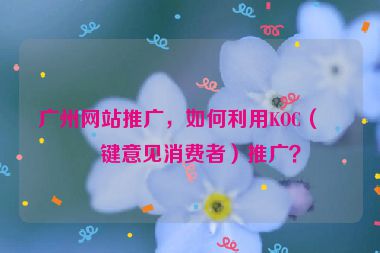 廣州網(wǎng)站推廣，如何利用KOC（關(guān)鍵意見消費(fèi)者）推廣？