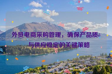 外貿(mào)電商采購(gòu)管理，確保產(chǎn)品質(zhì)量與供應(yīng)穩(wěn)定的關(guān)鍵策略