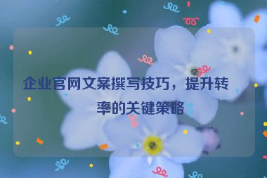 企業(yè)官網(wǎng)文案撰寫技巧，提升轉(zhuǎn)化率的關(guān)鍵策略