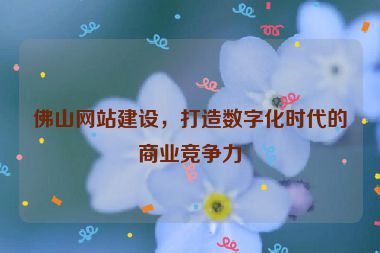 佛山網(wǎng)站建設(shè)，打造數(shù)字化時(shí)代的商業(yè)競(jìng)爭(zhēng)力