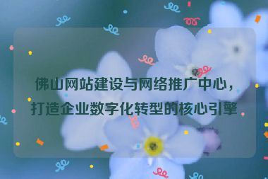 佛山網(wǎng)站建設(shè)與網(wǎng)絡(luò)推廣中心，打造企業(yè)數(shù)字化轉(zhuǎn)型的核心引擎