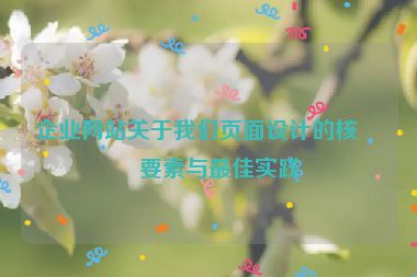 企業(yè)網(wǎng)站關(guān)于我們頁面設(shè)計的核心要素與最佳實踐
