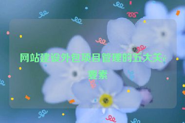 網(wǎng)站建設(shè)外包項(xiàng)目管理的五大關(guān)鍵要素
