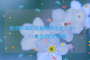 跳出率高的頁面如何優(yōu)化？SEO與UX結(jié)合的7大策略