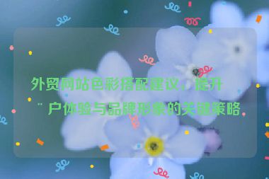 外貿(mào)網(wǎng)站色彩搭配建議，提升用戶體驗與品牌形象的關(guān)鍵策略