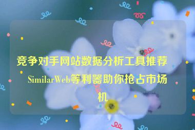 競(jìng)爭(zhēng)對(duì)手網(wǎng)站數(shù)據(jù)分析工具推薦，SimilarWeb等利器助你搶占市場(chǎng)先機(jī)