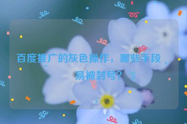 百度推廣的灰色操作，哪些手段容易被封號(hào)？