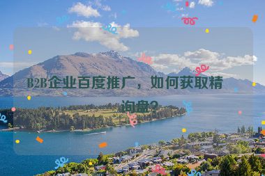 B2B企業(yè)百度推廣，如何獲取精準(zhǔn)詢盤？