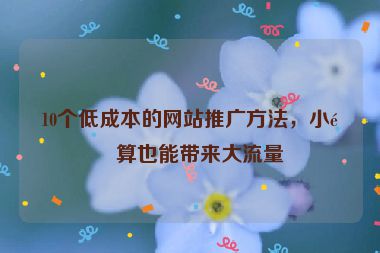 10個低成本的網(wǎng)站推廣方法，小預(yù)算也能帶來大流量