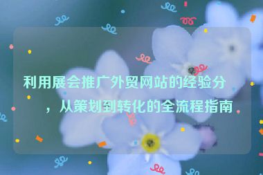 利用展會推廣外貿(mào)網(wǎng)站的經(jīng)驗(yàn)分享，從策劃到轉(zhuǎn)化的全流程指南