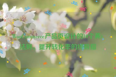 WooCommerce產(chǎn)品頁設(shè)計的10個黃金法則，提升轉(zhuǎn)化率的終極指南